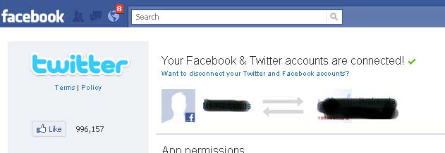 Connect Twitter and Facebook