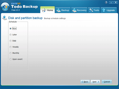 Easeus disk-partition-backup schedule