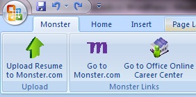 Monster Easy Submit ribbon MS Word