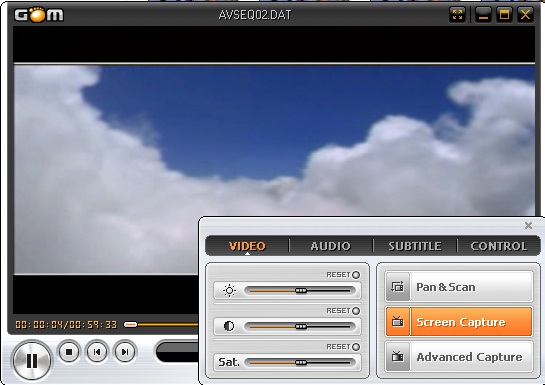 GOM Media Player -capture image from video
