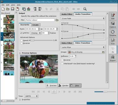 Kino free video editing software