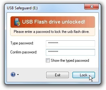 password protect lock usb