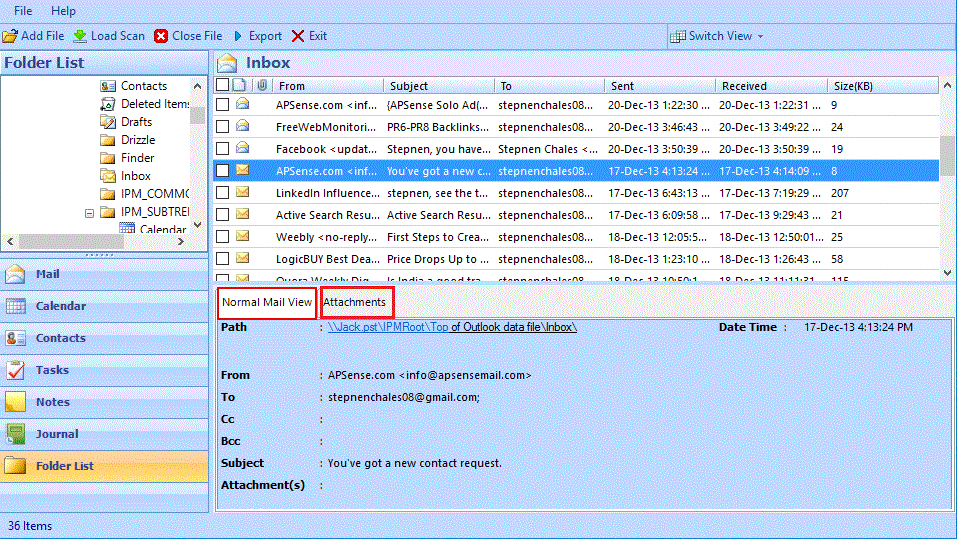 • Preview Recovered Outlook Data