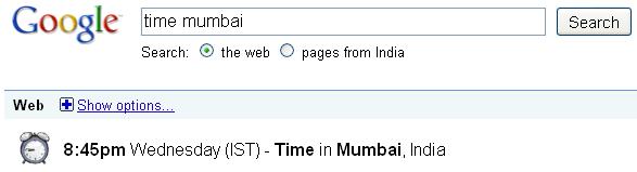 google city time search