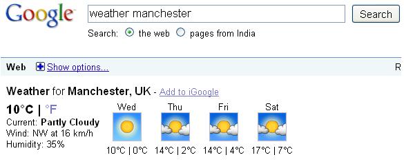 Google weather report