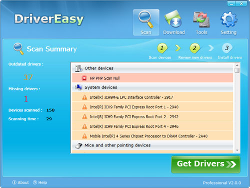 Find Missing Drivers windows DriverEasy