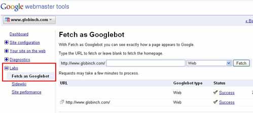 Fetch as Googlebot