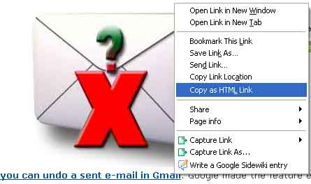 Copy Text as HTML Link
