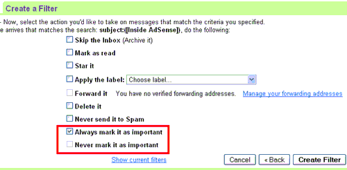 Gmail Priority Inbox filter