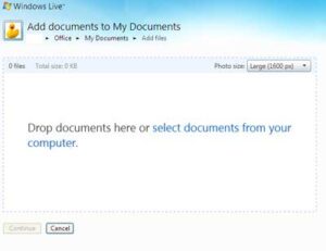 SkyDrive drag and drop file