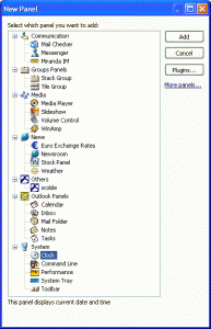 Desktop-sidebar-windows-XP panels