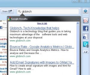 Rockmelt-browser-search widget