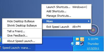 microsoft Speed Launch- menu 