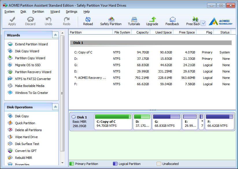 Best Free Partition Manager – AOMEI Partition Assistant Standard